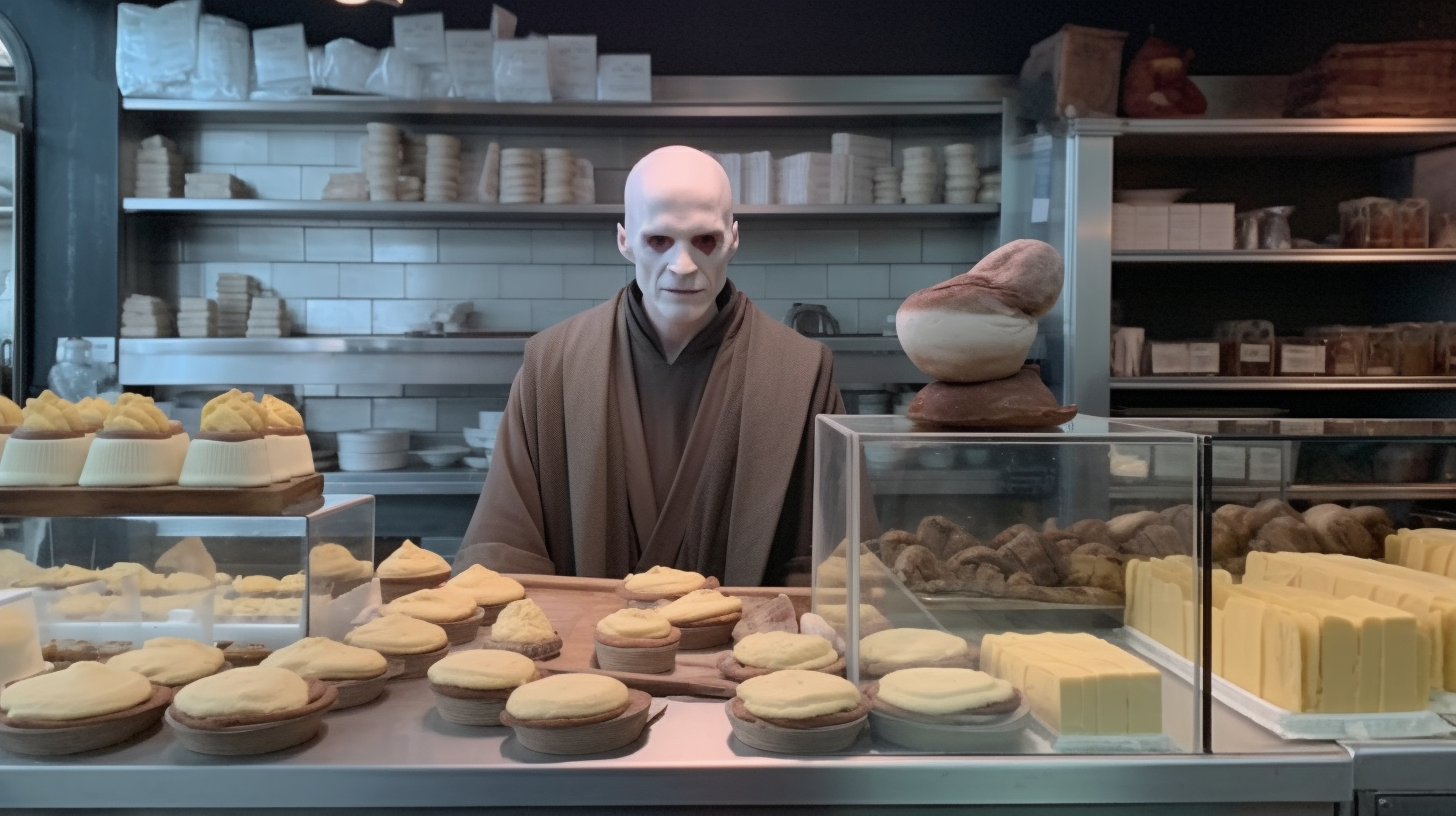 lord voldemort working at a bakery